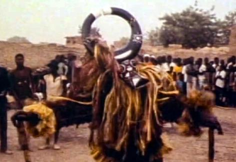 Masked dancer from Burkina Faso